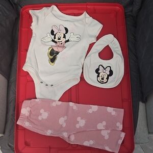 Disney Minnie Mouse Pink and White Kids Matching Set